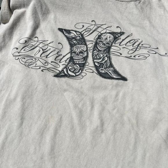 Hurley skull mens L Regular Fit T-shirt, gray - Picture 3 of 7
